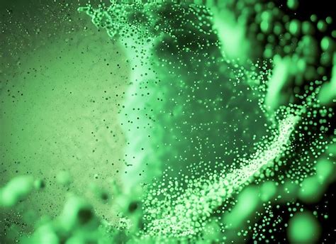 Premium AI Image | Abstract background fluiding particle with greenish color