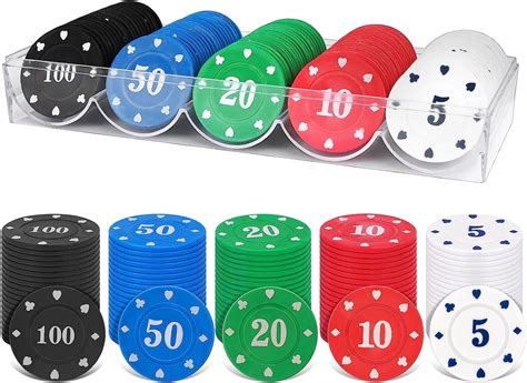 100 Stück Pokerchips Spielchips Wertmarken Karten Chips