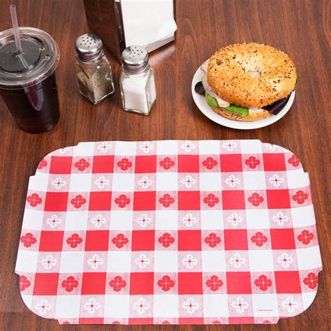 Hoffmaster 309000 10 X 14 Red Gingham Paper Placemat 1000case