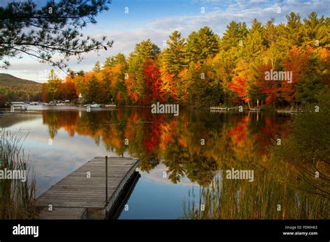 Fall Foliage Reflecting In Loon Lake In The Adirondacks In Upstate New