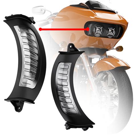 Harley Road Glide Front Turn Signals With White Drl Road