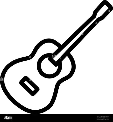 Icon Of Acoustic Guitar Editable Bold Outline Design Vector