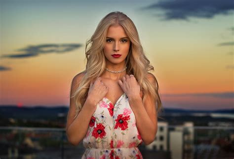 Wallpaper Blonde Portrait Carl Gia Sunset Depth Of Field Women