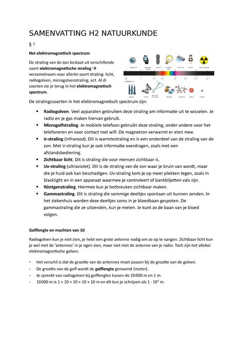 Samenvatting H Vwo Samenvatting H Natuurkunde Het