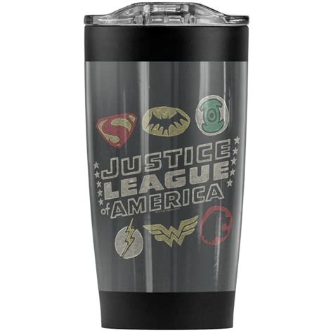 Justice League Symbols Stainless Steel Tumbler 20 Oz Coffee Travel Mug