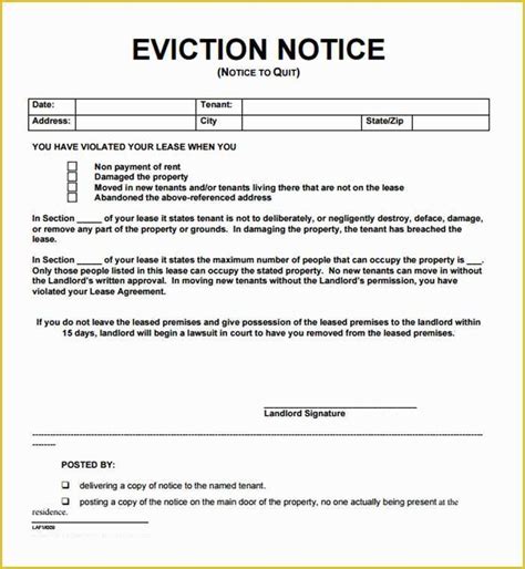 Free Eviction Notice Template California Of Day Eviction Notice