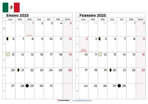 Calendario Enero 2025 México Para Imprimir