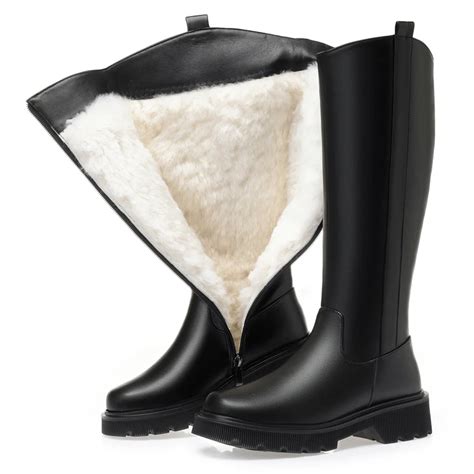 AIYUQI Botas De Nieve De Piel Aut Ntica Para Mujer Botines Altos C