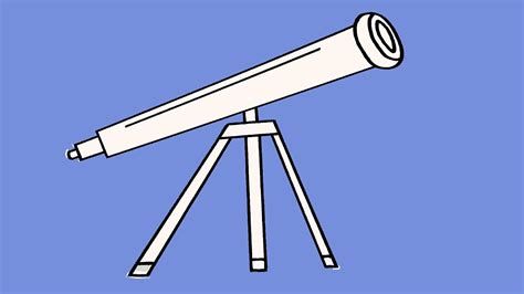 Telescope Coloring Page Como Dibujar Un Telescopio Free Transparent