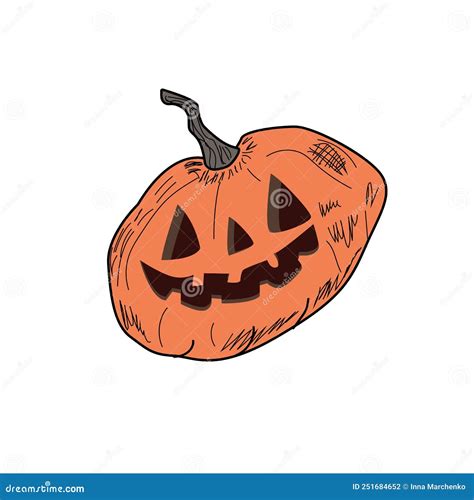 Halloween Pumpkin Icon Vector Autumn Symbol Flat Design Halloween Scary Pumpkin With Smile