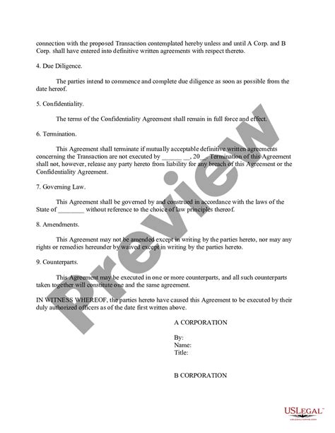 Form Of Letter Of Intent For Joint Venture Transactions Letter Of