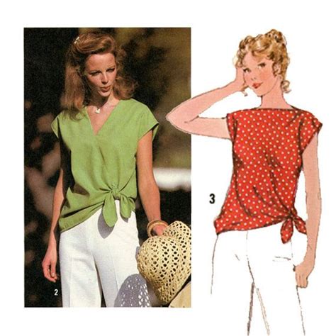 S Easy Pullover Tops Pattern Simplicity Bust Womens Vintage