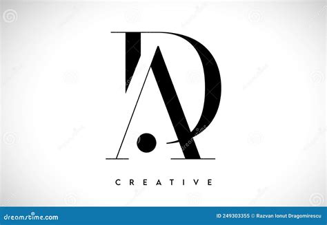 AD Artistic Letter Logo Design With Serif Font In Black And White