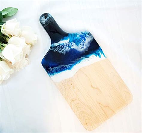 Ocean Theme Wood Cutting Board With Handle Or Cheese Serving Board