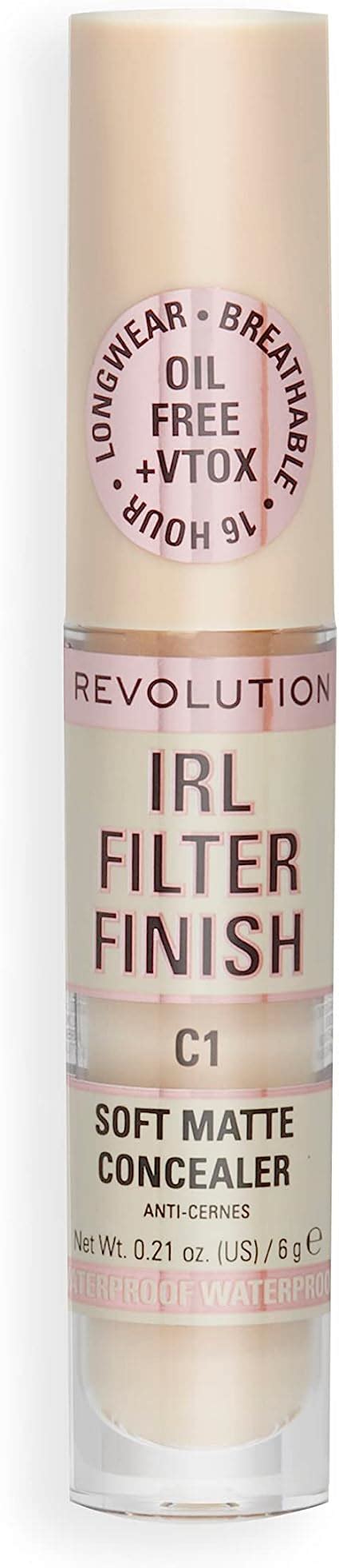 Makeup Revolution Irl Filter Finish Soft Matte Concealer Medium To Full Coverage C1 Fair To