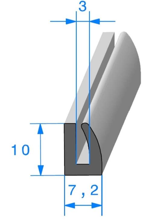 Profil Ref Joint En U Epdm Noir Shores A