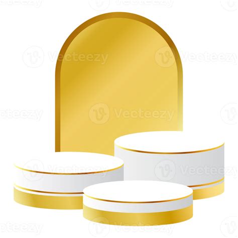 Free White And Gold D Podium With Golden Arch Perfect For Product