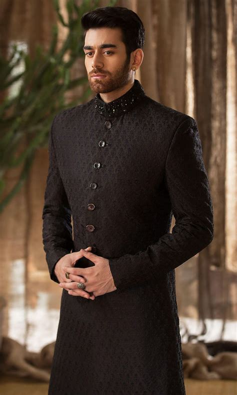 Designer Groom Black Sherwani For Wedding Wear GN88 In 2023 Sherwani