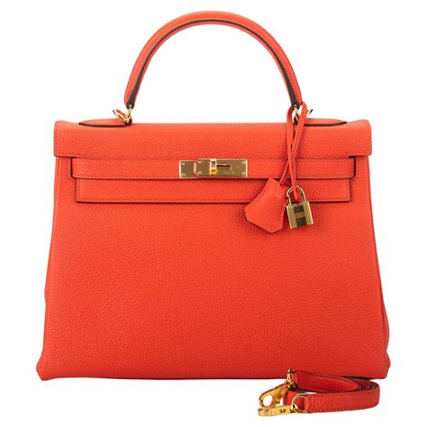 Brand New Hermes Birkin 35 Orange Poppy Porosus Lisse At 1stDibs