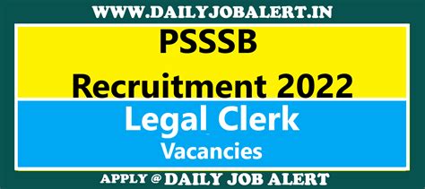 Psssb Legal Clerk Recruitment Apply Online For Posts