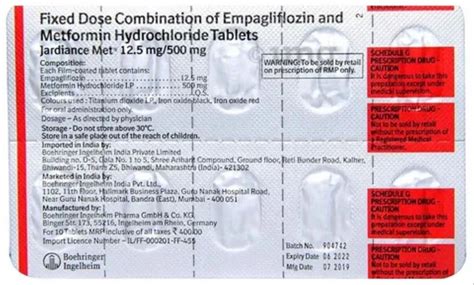 Jardiance Met Mg Mg Tablet Empagliflozin Metformin