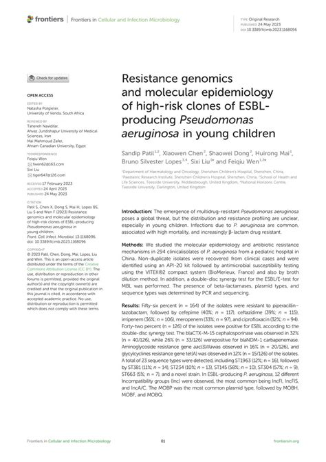 Pdf Resistance Genomics And Molecular Epidemiology Of High Risk