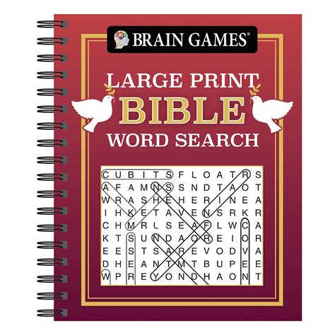 Brain Games Large Print Bible Word Search Red Pilbooks