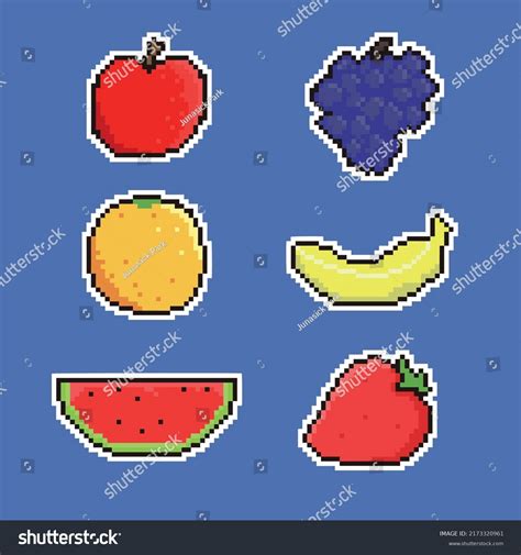 Fruit Pack Pixel Art Icon Set Stock Vector Royalty Free 2173320961