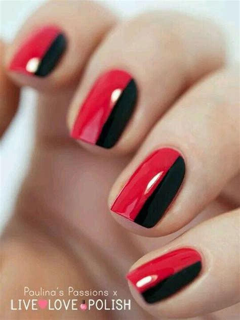 16 Nail Art Rouge Rayure Verticale Simple Elegant Nails Elegant Red