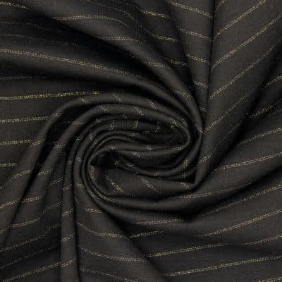 Tissu Milano Rayures Lurex Noir