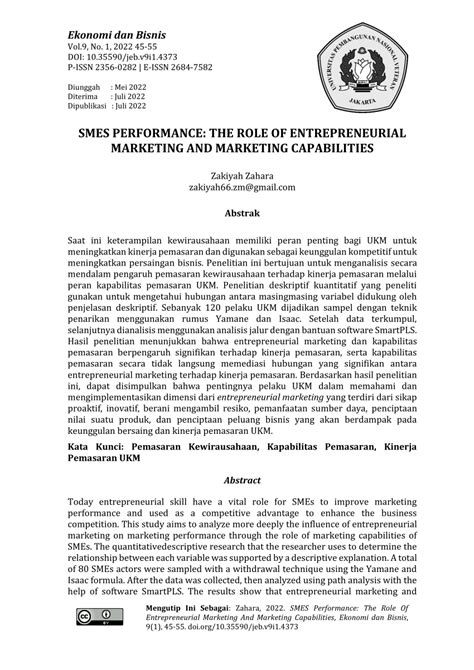 Pdf The Role Of Entrepreneurial Marketing On Marketing Performance