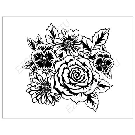 Diy Silk Screen Printing Stencil Flower Bouquet For Polymer Etsy