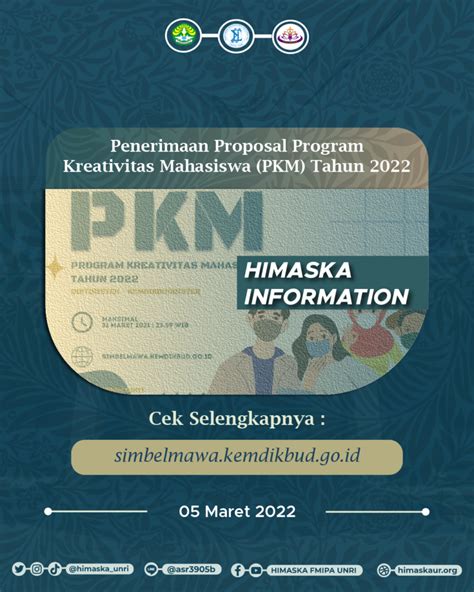 Penerimaan Proposal Program Kreativitas Mahasiswa Tahun Himaska