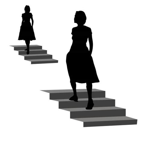 People Clipart Silhouette Walking Up Stairs