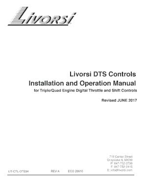 Fillable Online Livorsi DTS Controls Installation And Operation Manual