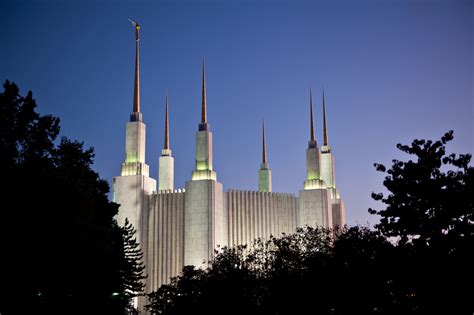 Washington D C Temple In The Evening