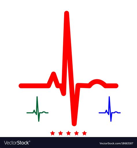 Heart Rhythm Ekg Icon Flat Style Royalty Free Vector Image