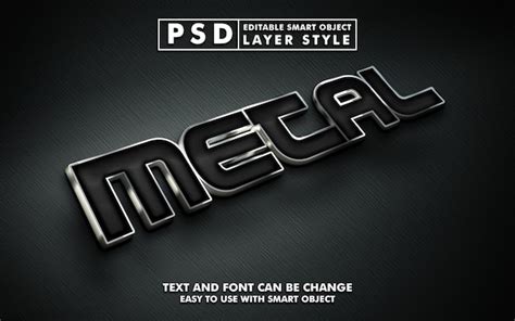 Effet de texte en métal 3D effet de texte modifiable avec texture