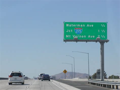 Interstate 10 Westbound Redlands Freeway Provides Mileage Distance