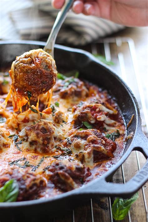 Cheesy Meatball Skillet Recipe Cheesy Meatballs Cooking Recipes