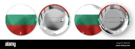 Bulgaria Round Badges With Country Flag On White Background 3d