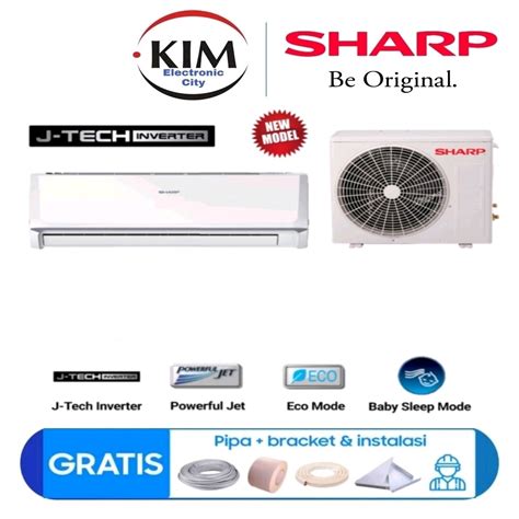 Jual Ac Sharp 1 Pk Ah X10bey 1 Pk Inverter J Tech Turbo Cooling R32