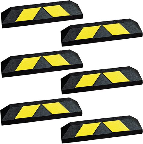 Set De 6 Topes Para Estacionamiento De 56 Cm Con Reflejante Uso Rudo