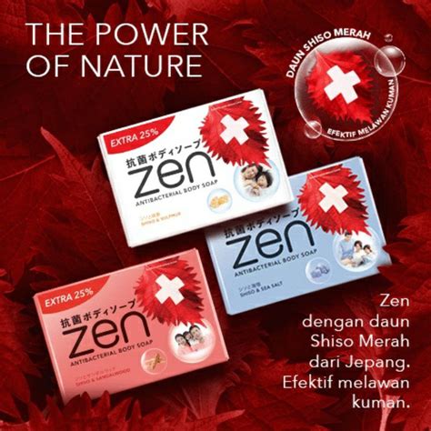 Jual SABUN ANTIBACTERIAL ZEN SABUN BATANG ISI 4 JAPANESE RED SHISO