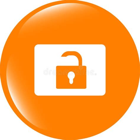 Open Padlock Icon Web Sign Isolated On White Stock Illustration