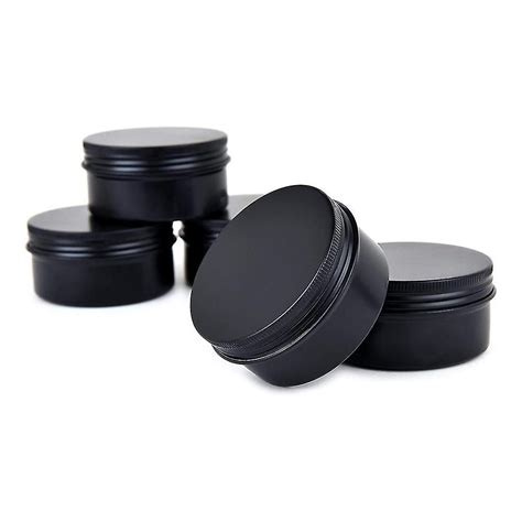 10packs Empty Jars 80ml Black Round Aluminum Tin Cans Screw Top Metal Steel Tins Lip Balm Tins