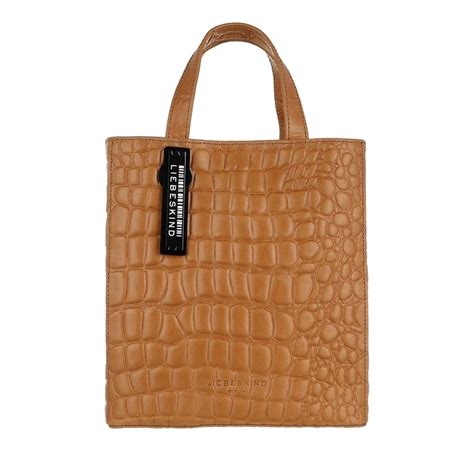 Liebeskind Berlin Paper Bag Waxy Croco Paper Bag In Cognac Fashionette