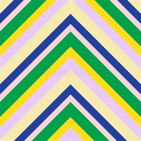 Rainbow Chevron Diagonal Stripes Seamless Pattern Background Stock