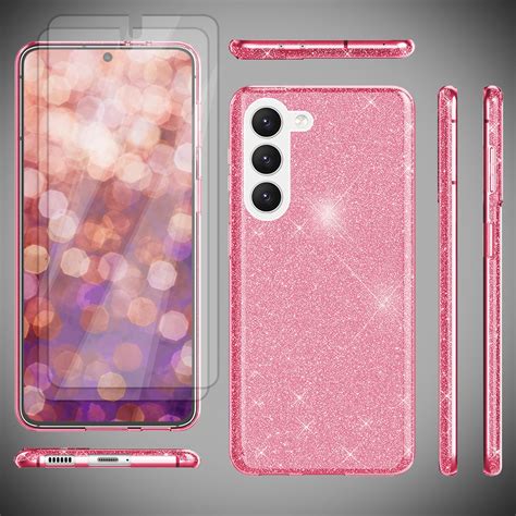 Nalia Cover In Silicone Glitterato Con 2x Protezioni Per Lo Schermo