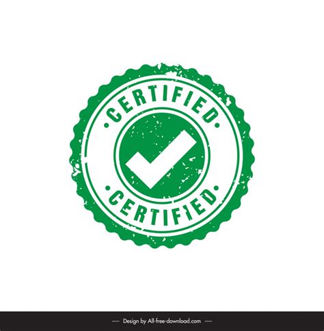 Certificate Stamp Template Serrated Circle Checked Shape Vectors Images